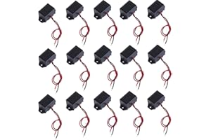 RUNCCI-YUN 15pcs DC 3V 6V 9V 12V Electronic Buzzer Alarma Sounder Sonido Continuo (100 db ) Negro