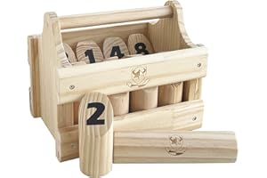 JACJOE ALL PRO Numbered Block Toss Games Outdoor Wooden Throwing Yard Game Stick Timber Game Set