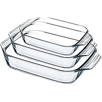Pyrex 8023510 Set of 3 Borosilicate Glass Oven Plates – Extreme Resistance – Made in France