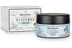 STÖRTEBEKKER SHAVING ACCESSORIES Störtebekker® Premium Beard Wax nutre la barba e la porta in forma – 50 ml crogiolo 100% compostabile – Cera da barba da uomo con piacevole profumo – Balsamo per barba/barba – Made in Germany