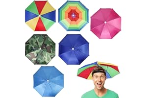 SUNOYA Schirmhut, 6 Stück Regenschirm Kopf, Regenschirm Hut, Regenschirm Hut Mit Elastischem Band, Sonnenschirm-Hut, Faltbarer Sonnenschirmhut für Dekoration Kostüm Golf Radfahren Gartenarbeit
