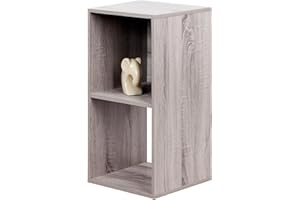 PACHIRA E-COMMERCE PACHIRA 2 Cube Wood Bookcase Grey, Stackable Cube Storage Unit Freestanding Bookshelf Storage Shelf For Books CDs Clothes Toys Storage Cube Unit For Living Room Bedroom Hallway Office