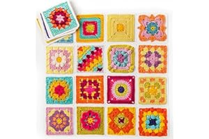 FiTspi The Granny Square Card Deck, 50 Mix and Match Designs Crochet Kit, DIY Grandma Knit Pattern Set per adulti principianti divertimento e favolosi blocchi all'uncinetto