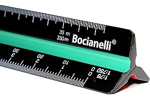 BOCIANELLI Nero 30 cm Scalimetro in Plastica Righello Triangolare Professionale 1:10 1:20 1:25 1:50 1:75 1:100 1:125 1:200 1:250 1:500 1:750 1:1250 Disegno Tecnico Architettura Ingegneria