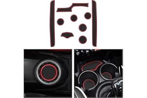 CDEFG Compatible with MINI Cooper F56 Facelift Rubber Mats, Non-Slip Mats Centre Console Anti-Slip Cup Drink Holder Rubber Mat Armrest Storage Pads Door Slots Car Interior Accessories(Red)