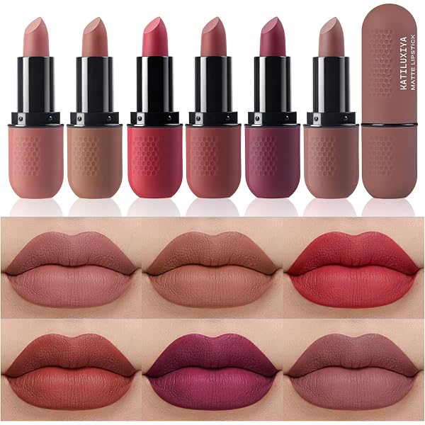 Gireatick 6er Set Matte Lippenstifte – Nude, Pink, Rosé, Mauve, Braun, Samtig Langanhaltend & Wischfest