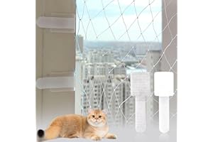 KORERPALL Crochet Fixation pour Filet Chat, Balconet Crochet Fixation Filet Chat, Crochet Fixation Filet Chat, utilisable sur Filet pour Chat pour Balcon, avec 50 Clips de Montage