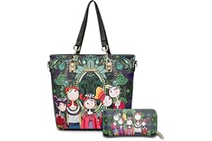 DEERWORD Femme Sac a Main Sacs à Bandouliere Portés épaule Feminin Cabas Original PU Cuir 3313 1pc ensemble Vert