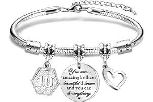 HEYEJET Birthday Gifts for Women & Girls - Charm Bracelet for 10th to 21st Birthdays - Perfect for Daughter, Niece, Sister, Friend & Teen Girls
