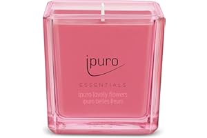 ipuro - Dekoracyjna świeca zapachowa Ipuro lovely flowers – minimalistyczne i purystyczne świece zapachowe w szkle – intensywne świece zapachowe ze świeżymi i kwiatowymi nutami – stylowa świeca 125 g