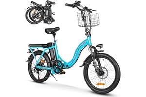 SAMEBIKE Shiman0 7-Speed Foldable Electric Bike for Adults, 20"*2.35 Fat Tire Ebike, Max Range 110KM, Dual Shock Absorber, E-bike for Commuting and Off-Road Adventures