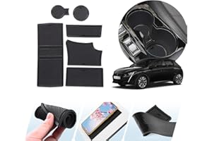 LUWU Peugeot 208 e-208 II GTI GT Line 2020 2021 2022 Voiture Tapis Antidérapant,Tapis en Caoutchouc pour Console Centrale, Accoudoir,Porte-Gobelet,Accessoires Voiture pièces (Noir)