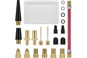 ZUOQIANG 21 Pack Bicycle Valve Adapter Kit,Bike Valve Adapter DV/AV/SV,with Ball Pump/Air Pump/Compressor Adapter Bicycle Valve Adapter Tire Valve Cap，Valve Converter Set for Balls/Bikes