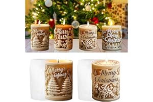 SICAHOMY 2 Stück Kerzenform Silikon Weihnachten Kerzenformen zum Gießen Silikon Schneeflocke Kerzenform Silikonform Kerze Kerzengießform Kerzen Silikonform Candle Mold Kerzen Formen für Weihnachten Deko (A)