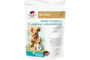 Doppelherz Complexe articulations pour Chiens, Soutien articulaire avec oméga-3, collagène, Poudre de moules, Boswellia serrata & Vitamine E, 30 friandises appétissantes