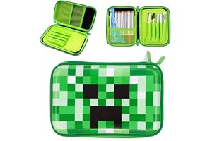 KASTWAVE Pencil Case Boys Cute School Supply Organizer Cool Green Pen Box Holder Bag with Zipper Pencil Case Large Capacity School Supplies Organizer Box Pen Pouch Bag for Kids Teen