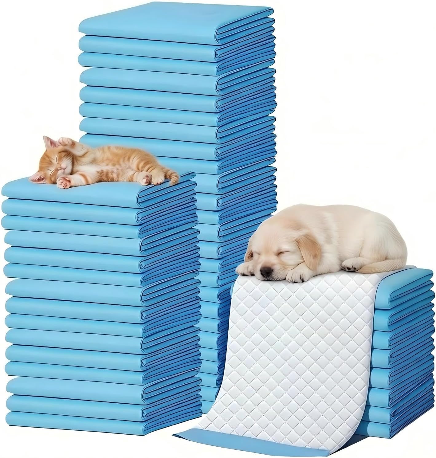100 Piezas Empapadores Perros, 33 x 45cm Almohadillas Adiestramiento Perro, Almohadillas de adiestramiento de Perros y Cachorros, Superficie de Secado Rápido
