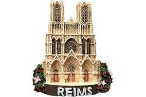 WEDAREGO 3D Reims France Réfrigérateur Réfrigérateur Aimant Touristique Souvenirs Résine Artisanat Magnétique Autocollants Maison Cuisine Décoration Voyage Cadeau