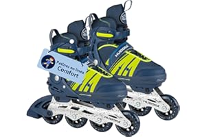 HUDORA Patines Comfort - Inline Skates para niños y Adolescentes en Diferentes Tallas - Patines Ajustables en Longitud y Anchura hasta 6 Tallas - Patines Transpirables para Tiempo Libre