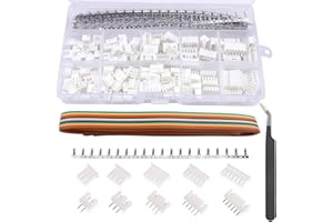 RUNCCI-YUN 540 Pieces 2.54mm JST-XH Connector Kit. 2.54mm Pitch Female Pin Header, 2/3/4/5/6 Pin Housing JST Adapter Cable Connector Socket Male and Female, Crimp Dip Kit.