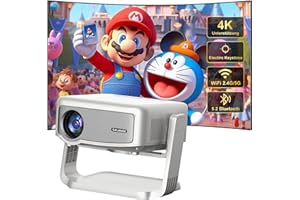 EROSHOO Mini Beamer Android mit Standfuß,5G WiFi Bluetooth 5.2 Beamer Outdoor,HD Video Led Projektor 9000Lumens,200 Zoll Unterstützt 1080P 4K P90 Heimkino Smart Beamer,Kompatibel mit HD/Smartphone/PS4/USB