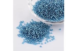Handicraft Emporium Perline di vetro | foderate | 2 mm | blu cielo | 50 g
