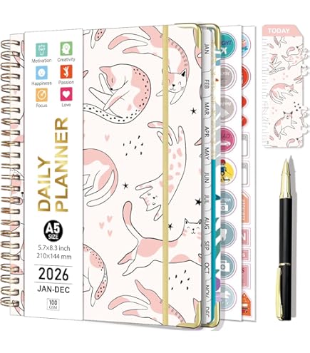 Upward - Deluxe 8542, 12 Month 2026 Calendar Year Planner Vertical Week To View Diary B5 Wiro Bound