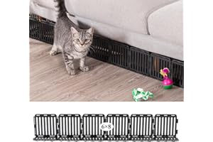 HARJJME Spielzeugblocker Couch Schutz für Haustiere, Sofaschutz Katze Plastic Under Furniture Gap Protector für Sofa und Andere Möbel (Schwarz 48er Pack 24 Füße)