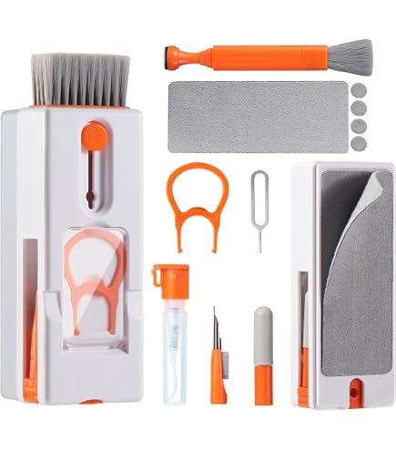 Kit Pulizia 32 In 1 Per PC, Tastiera, Smartphone, Fotocamera E Auricolari – Spazzole, Spray, Pinzette, Panni, Estrattori Tasti, Custodia Con Scomparti Per SD E SIM
