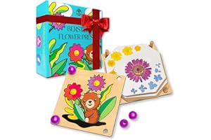 Berstuk Wooden Flower Press for Children (Bear) - Our Boys and Girls Flower Press Kit Measures 18cm x 18cm - Ideal Form of Arts and Crafts for Kids to Help Them Focus and Get Creative