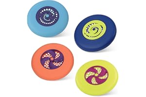 B. toys by Battat BX1937Z Flying Set-4 kolorowe Frisbees-Disc-Oh-Outdoor Sport i gry dla dzieci aktywny ogród zabaw, park, plaża - 4 lata +