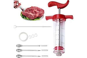 CLYNDORA Plastic Meat Injector Syringe Kit – 30ml Capacity with Precision Needles – Marinade Injector for Chicken, Turkey, Beef & BBQ – Food Syringe for Cooking – Easy to Use & Clean