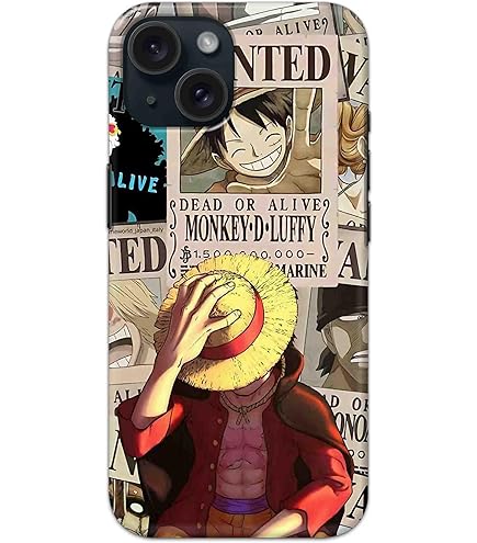 NDCOM for iPhone 15 Pro Max Back Cover Anime One Piece Wanted