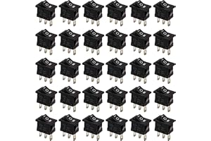 GTIWUNG 30 stycken 3-polig båt vippströmbrytare på/av-brytare elektronik, 3-stift på/av AC 6 A/250 V 10 A/125 V mini båt vipp