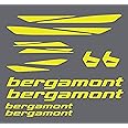 VVWV Bergamont Bicycle Stickers and Graphics for Cycle Body Mountain Bike Racing Combo Vinyl Die-Cut Decals Pack of 6 (Yellow)