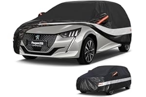 Holthly 10 couches de housse de voiture pour Peugeot 208(2012-2025), 100 % housse de voiture étanche, protection UV, pare-vent, anti-poussière