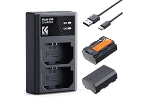 K&F CONCEPT NP-FZ100 2 Pack 2280mAh Batería y Cargador Compatible con Cámara Sony Sony A7iii, A7iv, fx3, fx30, A6700, A7R, A9, A6600, A7Riii, A7Riv, A7R3, A7C, ZV-E1, ZV-E10ii, A7S3, A9R y más