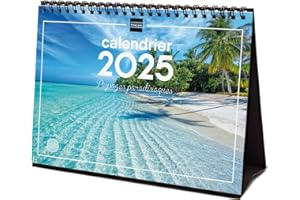 Finocam Kalendarz zdjęć biurowych do pisania 2025 1 miesiąc na stronie Styczeń 2025 - Grudzień 2025 (12 miesięcy) Francuskie rajskie krajobrazy