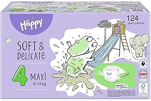 bella baby Happy Pieluchy miękkie i delikatne rozm. 4 Maxi 8-14 kg HAPPY BOX 124 sztuki