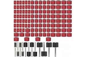 ARTISANSHOW 132 Pieces Sanding Drum Set, 120 Pieces Drum Sander Sanding Sleeves and 12 Pieces Drum Mandrels for Dremel Rotary