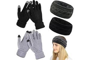 TYXHXTF 2 PCS Headbands Running Headban Ear Warmer Knitted Thermal Twist Headbands Winter Headband for Girls Women Head Wrap Winter Shopping Skiing Running (Black, Gray)