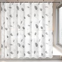 Cortina De Ducha 180x200 Cm Antimoho E Impermeable | Tela PEVA, Lavable, Con 15 Ganchos | Diseño Geométrico Moderno