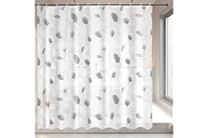 EXIN DEHCEN Cortinas de Baño 180 X 200 cm, PEVA Cortina de baño con 12 Anillas,Lavable, Impermeable, Antibacteriana Cortina bañera para Familia, Hotel, Duchas, Bañeras y Cuartos de Baño, Blanco