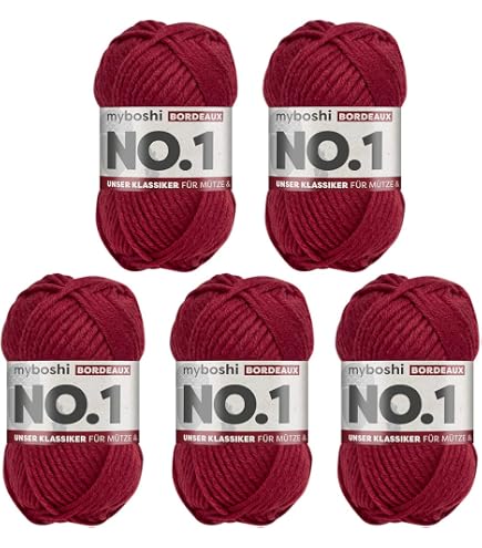 Myboshi No.1 Wolle – Schnellstrickgarn Für Mützen & Schals, 70% Polyacryl/30% Merino, 50g Knäuel