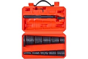 VEVOR Kit de Presse à Roulements 52 Pièces, Coffret d’Outils de Démontage et de Montage de Bagues et Joints de Roulements, avec 49 Bagues et Axes de Poignée, en Acier au Carbone, pour Entretien Auto