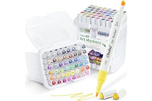 Ohuhu markers, 94+2 colori Pennarelli ad alcool con doppia punta fine e a scalpello per artisti studenti Colorare Disegnare Schizzare Progettazione Architettonica del Paesaggio Anime e Manga