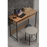 Reyo Modern &Ccedil;alışma Masası, 90x37 cm &Uuml;st Tabla Metal Profil