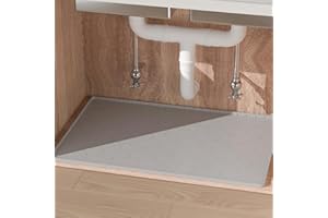 Fowooyeen Tappetino da sottolavello, 86,4 x 55,9 cm, in silicone, impermeabile, per mobili da cucina, protezione per armadietti, vassoio sotto il lavello per gocciolamenti, perdite, fuoriuscite