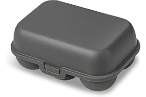 Koziol EGGS TO GO MINI Eierbox für 6 Eier | Transportbox, Aufbewahrungsbox | biozirkulärer Kunststoff, stapelbar, spülmaschinengeeignet | Küche, Haushalt, Camping (nature ash grey)