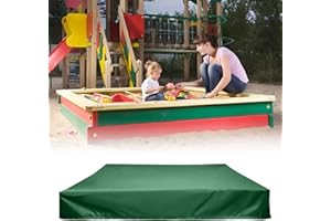 Halcyerdu Sandkasten Abdeckung, Wasserdicht Sandkasten Abdeckung, 120x120cm Quadratischer Abdeckplane Wasserdicht mit Kordelzug, Oxford-Stoff Staubdichte Sandkasten Abdeckung, für Sandkasten